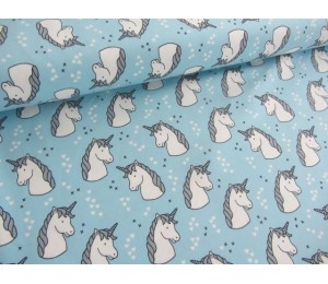 Jersey Einhorn & Sternchen hellblau